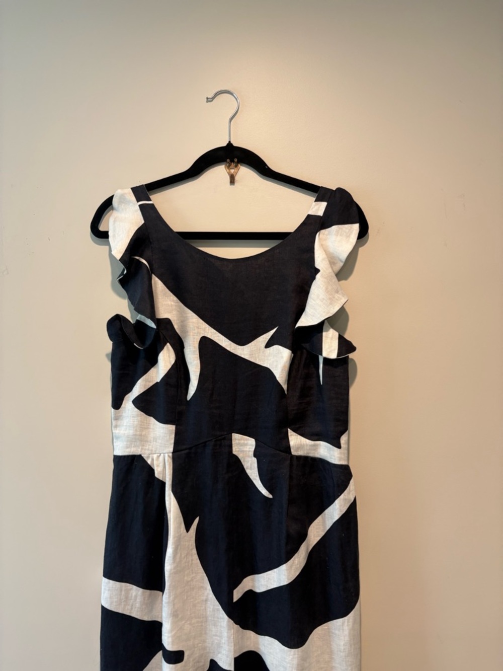 THE ODELLS Ruffle Trim 100% Linen Jumpsuit - Picture 3 of 7